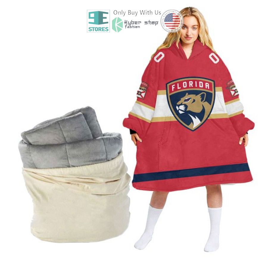 personalized florida panthers sherpa hooded blanket 1 38130