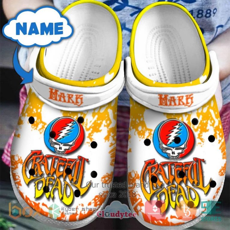 personalized grateful dead logo orange crocband clog 1 93215