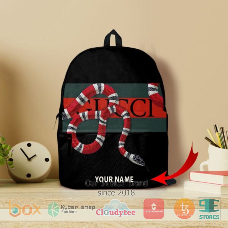 personalized gucci kingsnake black custom backpack 1 56330