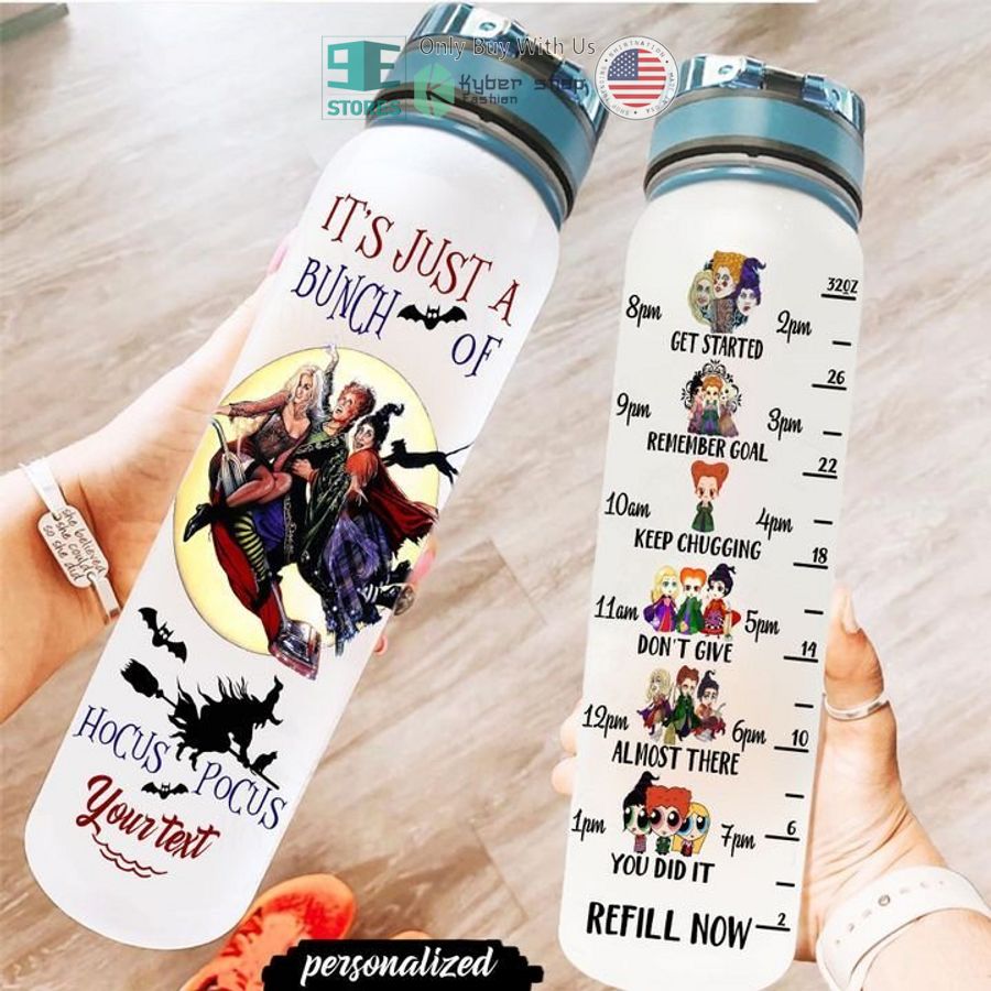 personalized halloween its just a bunch of hocus pocus water bottle 1 47753