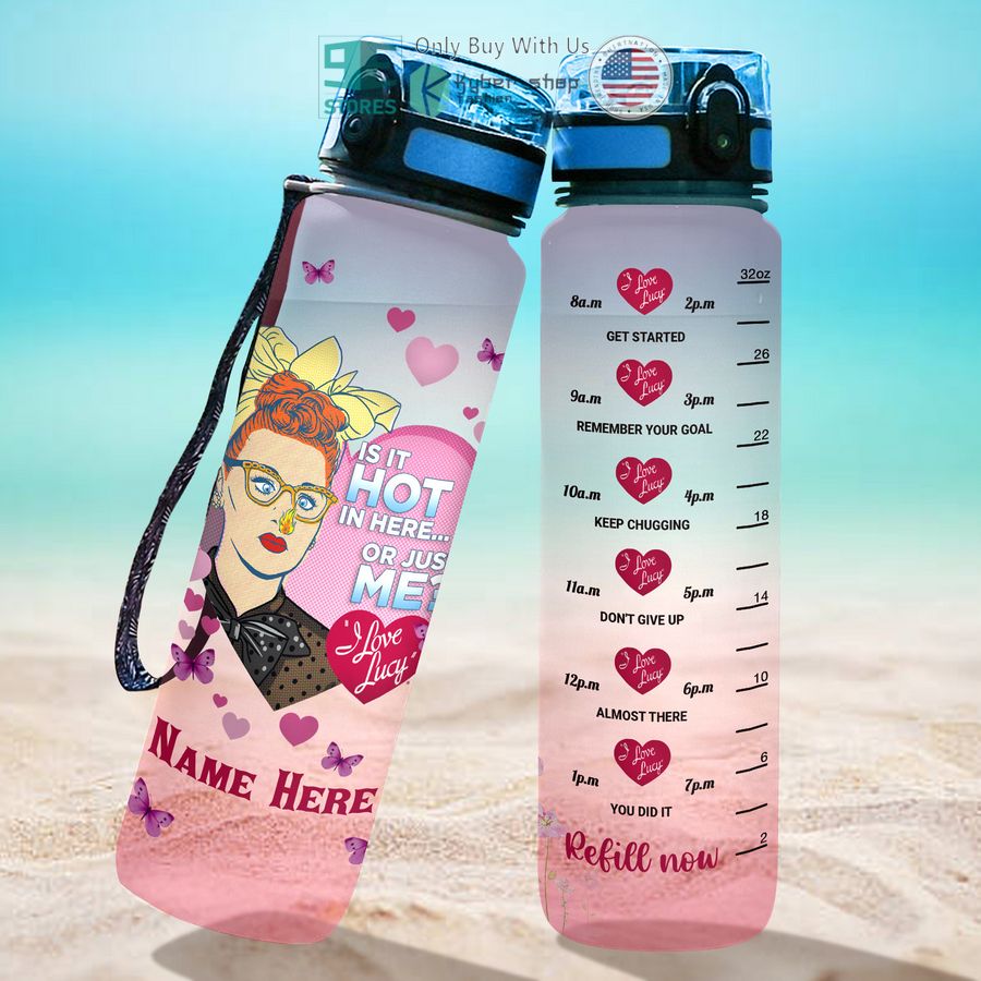 personalized i love lucy is it hot in here or just me water bottle 2 48687