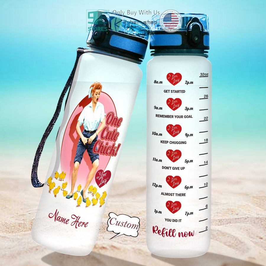 personalized i love lucy one cute chick water bottle 1 19330