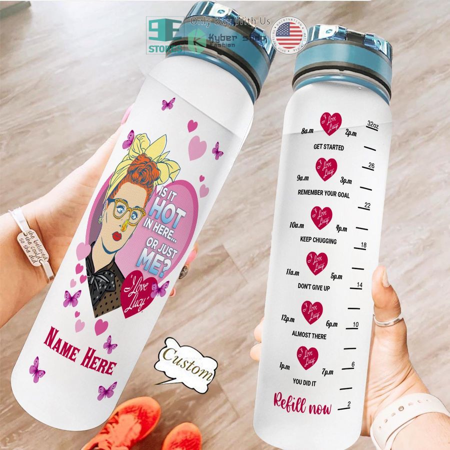 personalized is it hot in here or just me i love lucy water bottle 1 73358