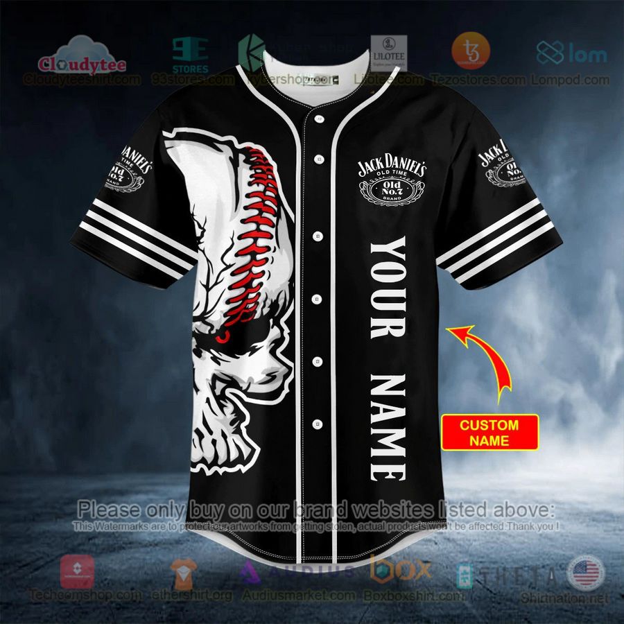 personalized jack daniels softball skull custom baseball jersey 4 90038