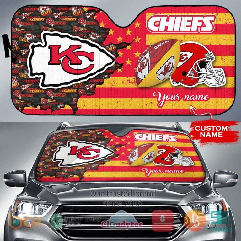 personalized kansas city chiefs custom name car sunshades 1 33433