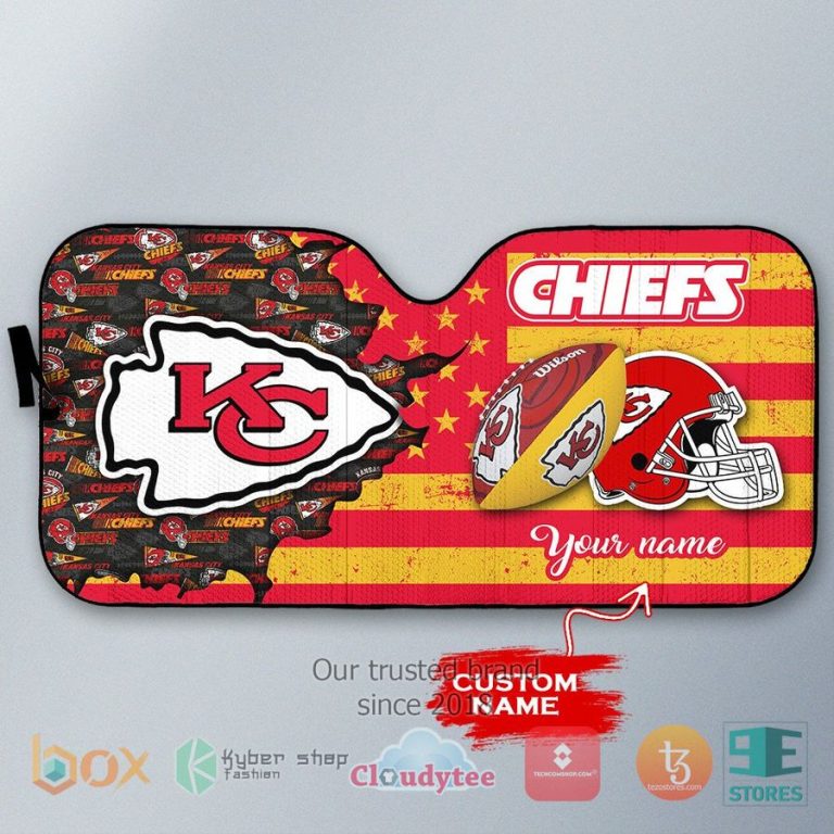 personalized kansas city chiefs custom name car sunshades 3 62714