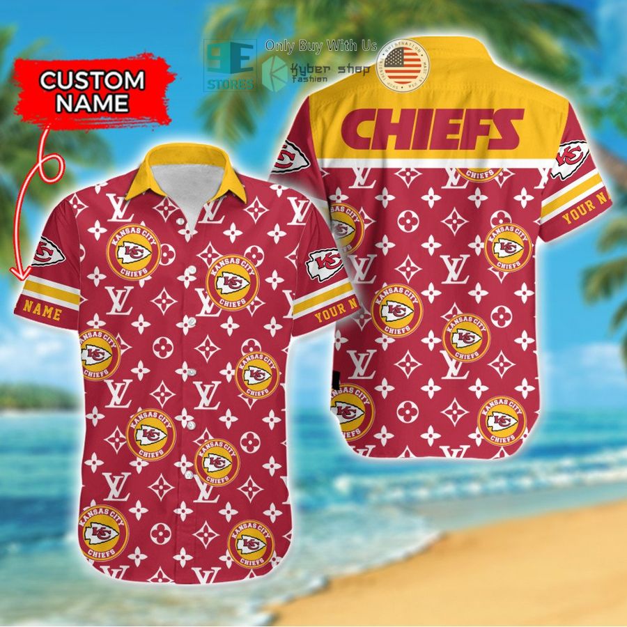 personalized kansas city chiefs louis vuitton pattern hawaiian shirt 1 16248
