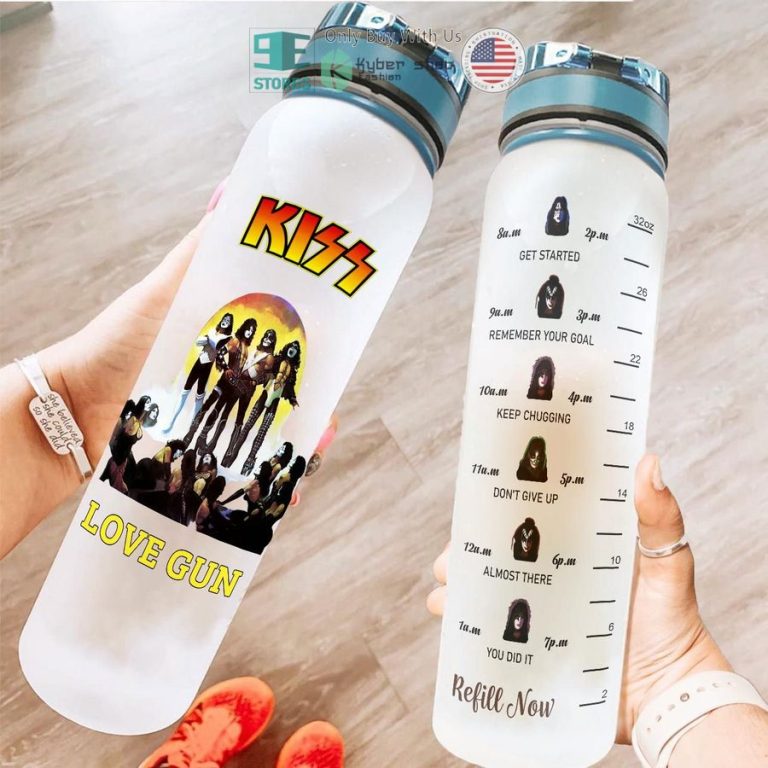 personalized kiss band love gun water bottle 1 4804