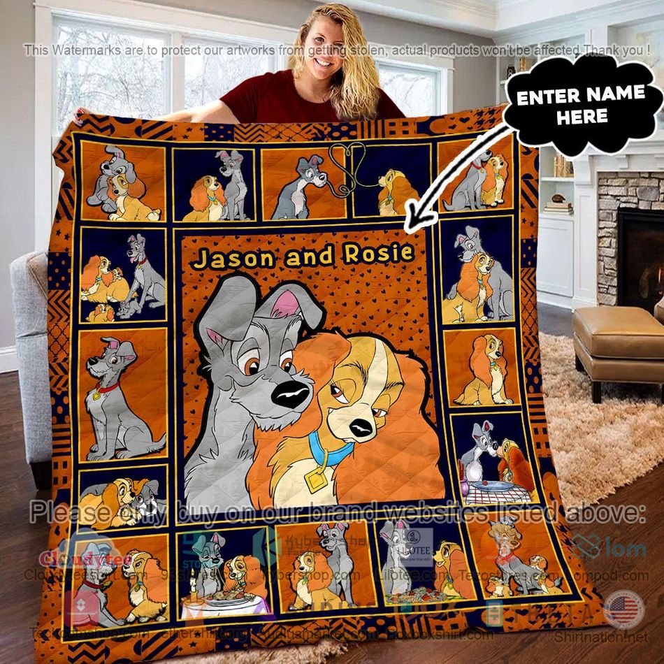 personalized lady and the tramp quilt 1 96935