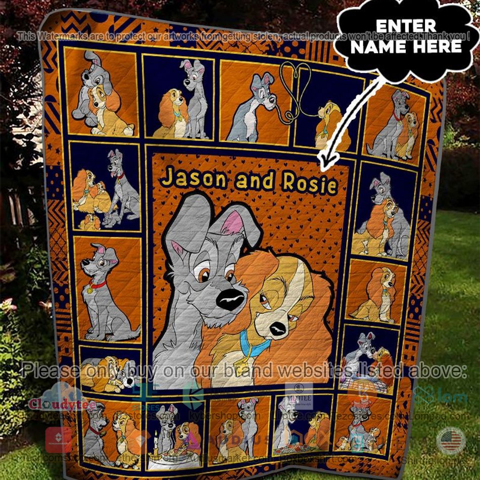 personalized lady and the tramp quilt 2 15477