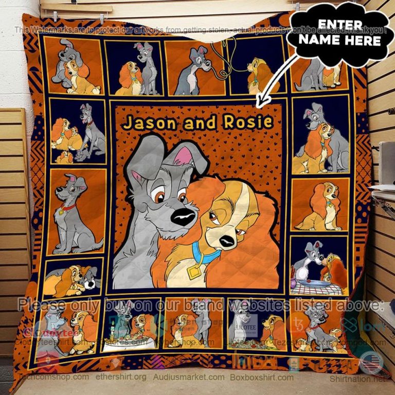 personalized lady and the tramp quilt 3 36233