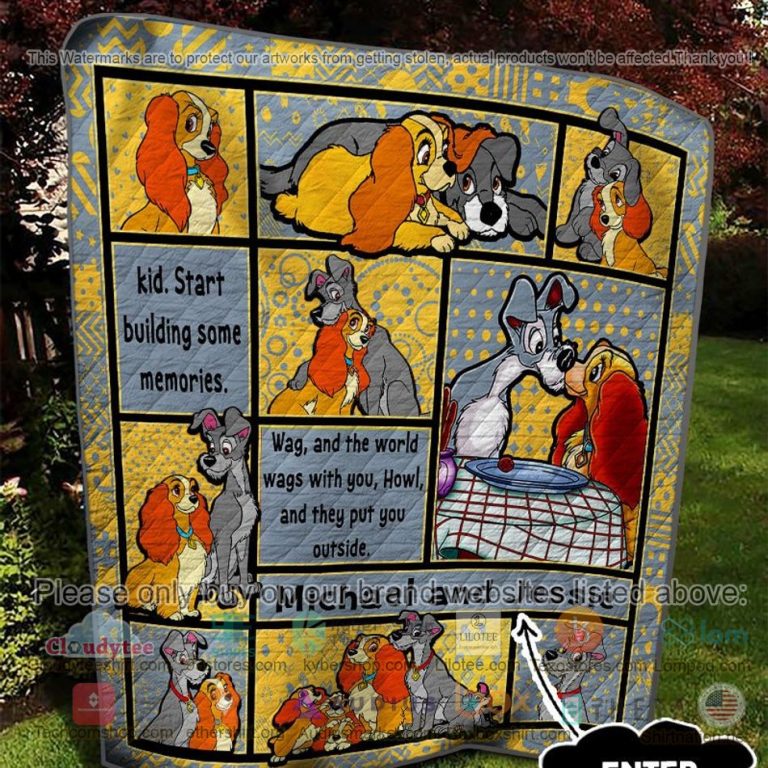 personalized lady and the tramp start building some memories quilt 3 7331