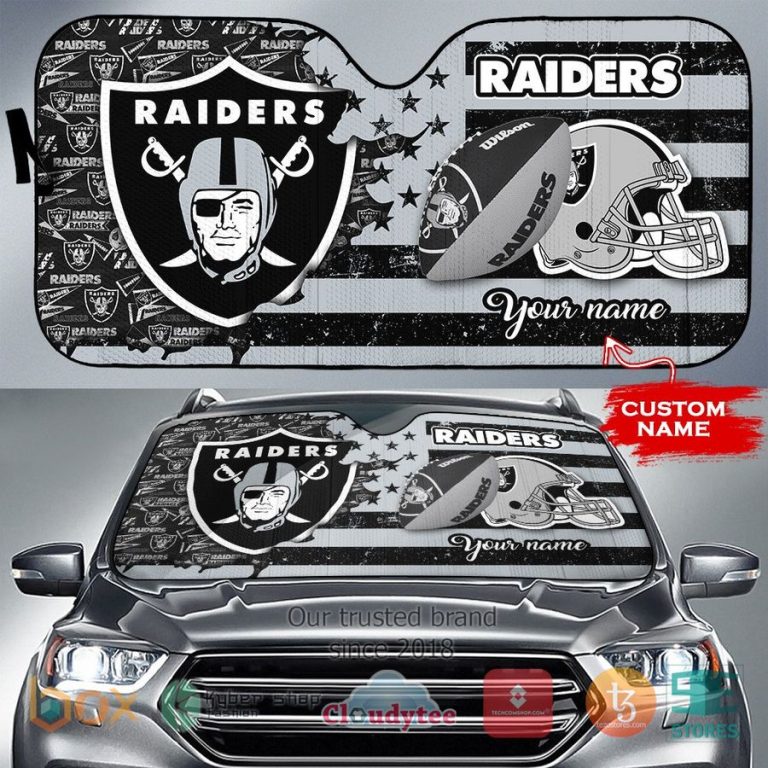 personalized las vegas raiders custom name car sunshades 2 98904