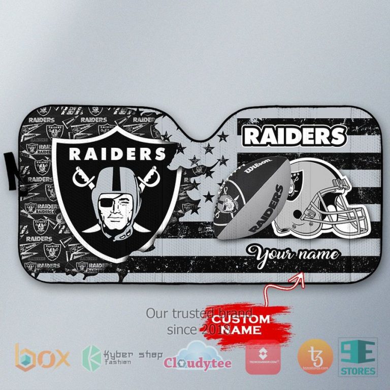 personalized las vegas raiders custom name car sunshades 3 8221