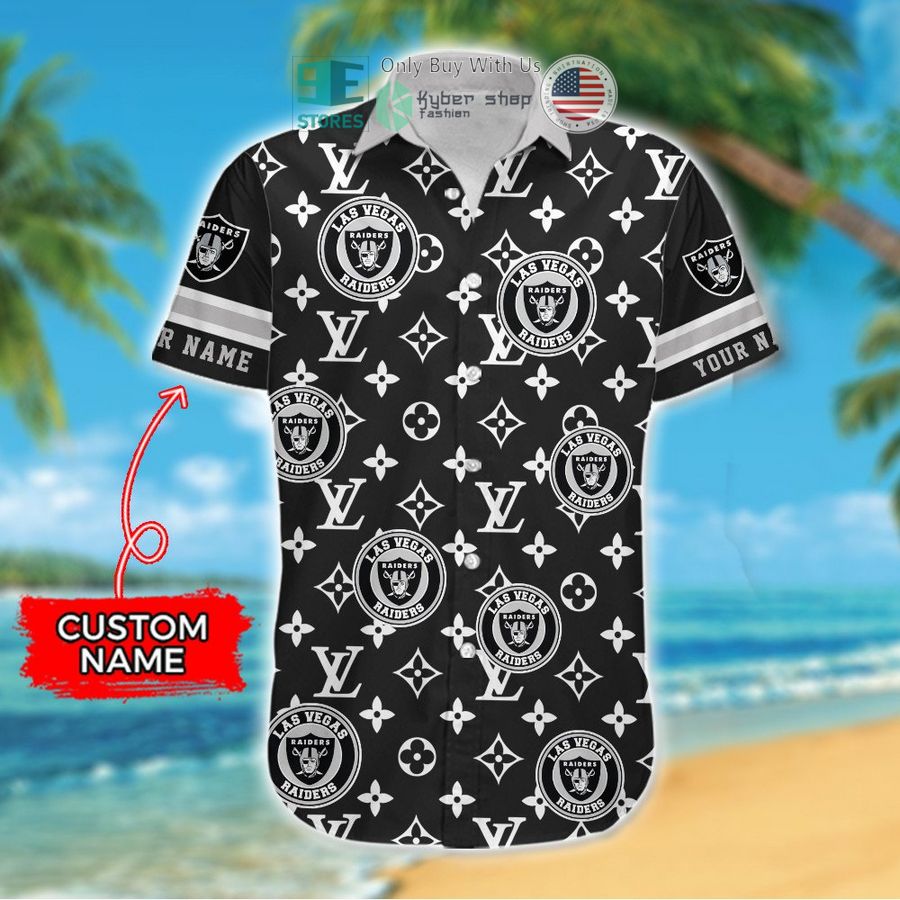 personalized las vegas raiders louis vuitton pattern hawaiian shirt 2 74509