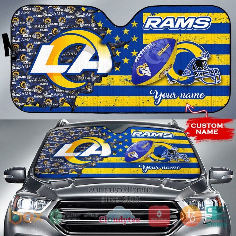 personalized los angeles rams custom name car sunshades 3 86474