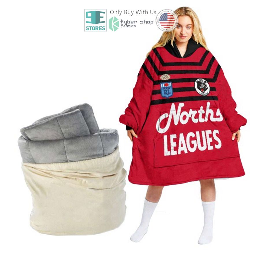 personalized manly warringah sea eagles norths leagues sherpa hooded blanket 1 62744