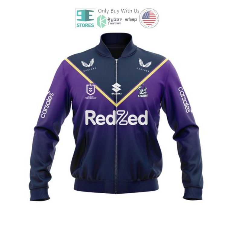 personalized melbourne storm violet bomber jacket 3 36865