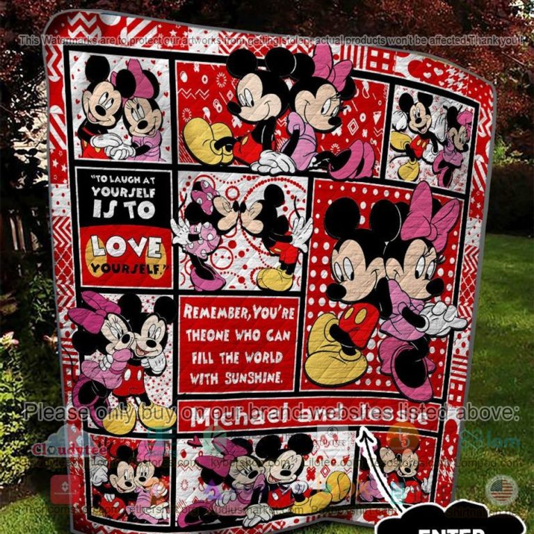 personalized mickey minnie quilt 3 56945