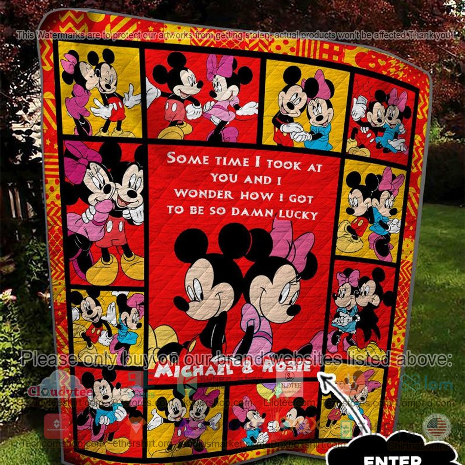 personalized mickey minnie red quilt 2 60920