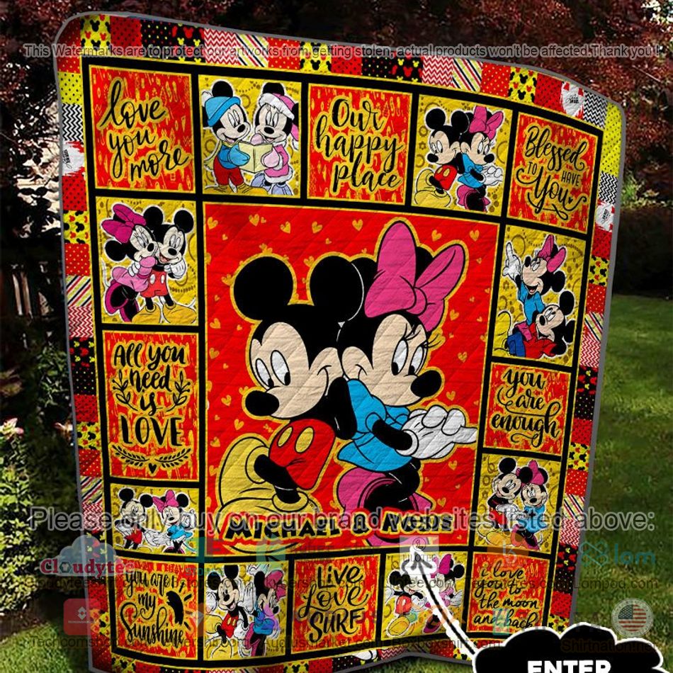 personalized mickey minnie you are enough quilt 2 18617