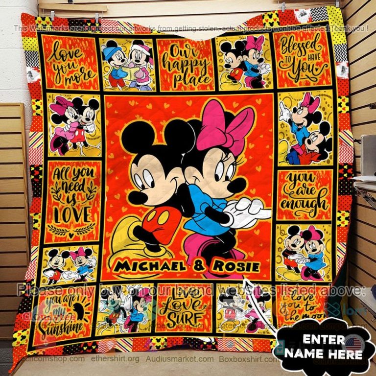 personalized mickey minnie you are enough quilt 3 15710