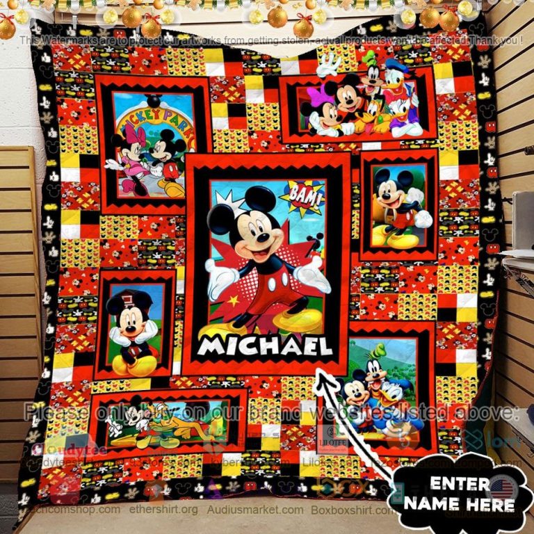 personalized mickey mouse and friends quilt 3 59520