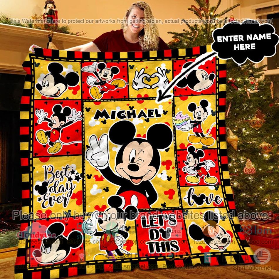 personalized mickey mouse best day ever quilt 1 18666