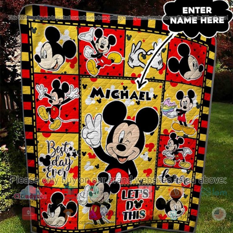 personalized mickey mouse best day ever quilt 3 69353