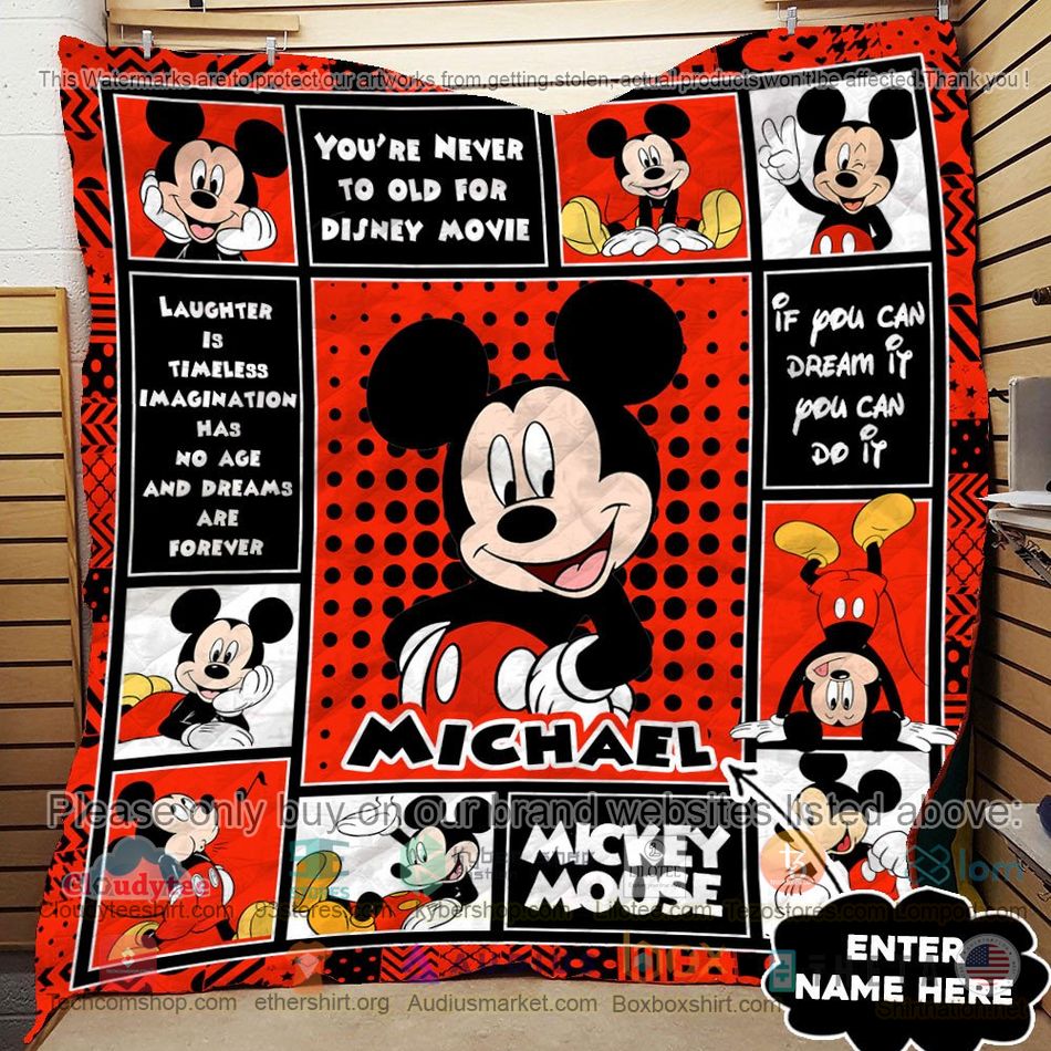 personalized mickey mouse if you can dream it you can do it quilt 2 54141