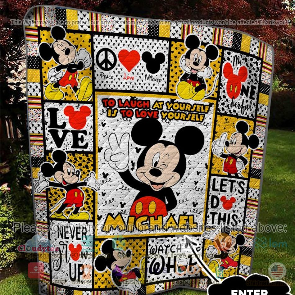 personalized mickey mouse lets do this quilt 2 36767