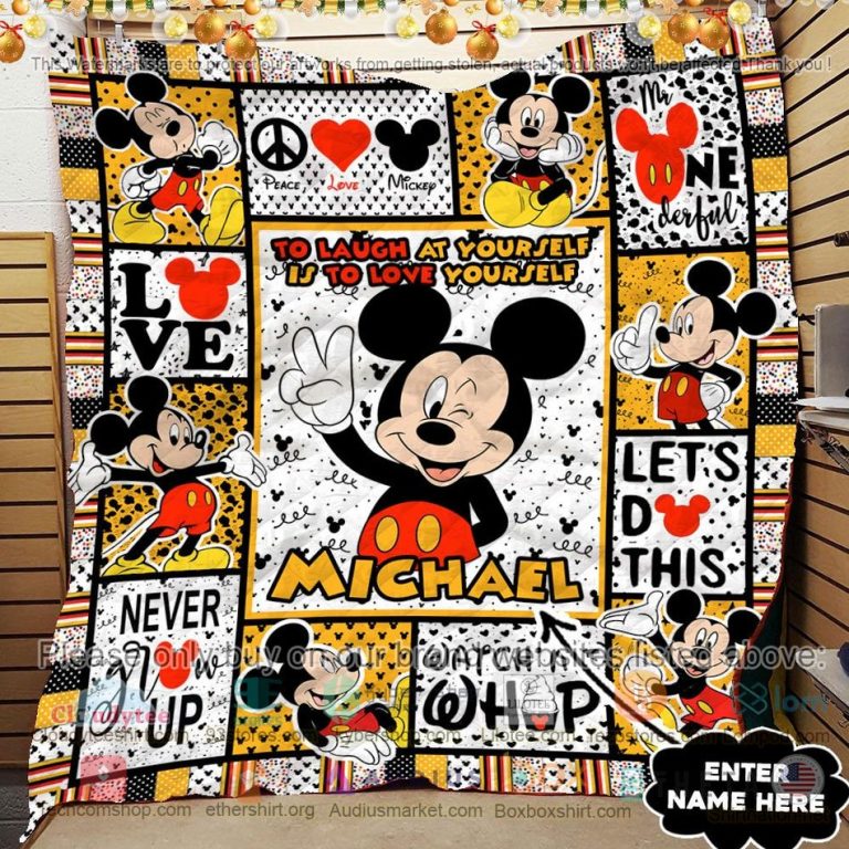 personalized mickey mouse lets do this quilt 3 20945