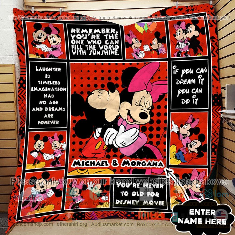 personalized mickey mouse minnie mouse quilt 2 49200