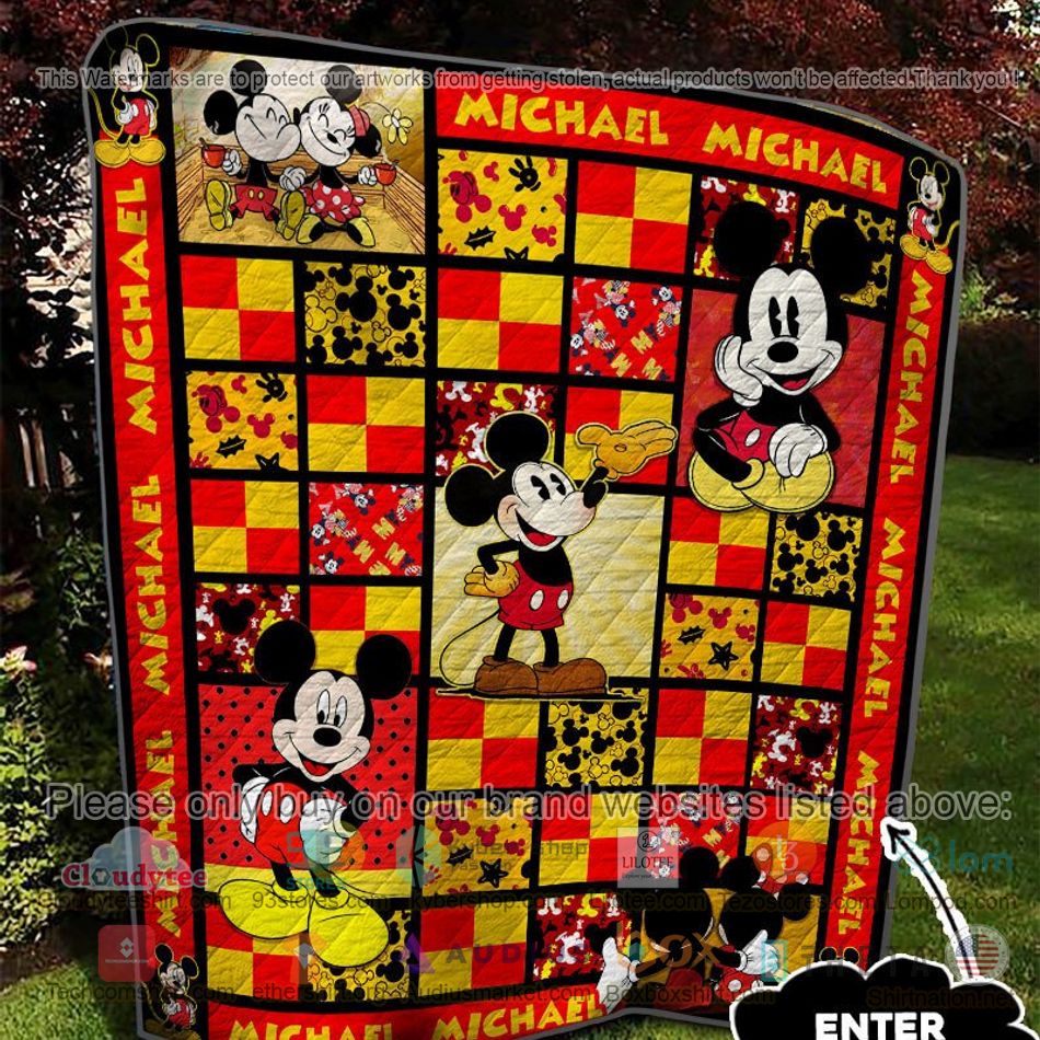 personalized mickey mouse pattern quilt 2 75988