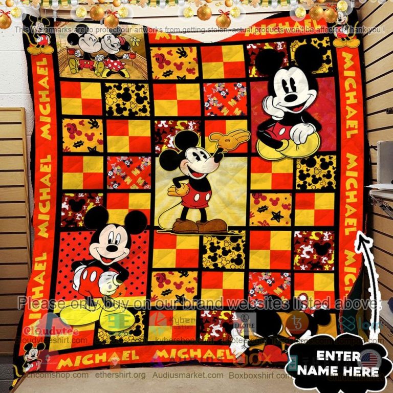 personalized mickey mouse pattern quilt 3 2656