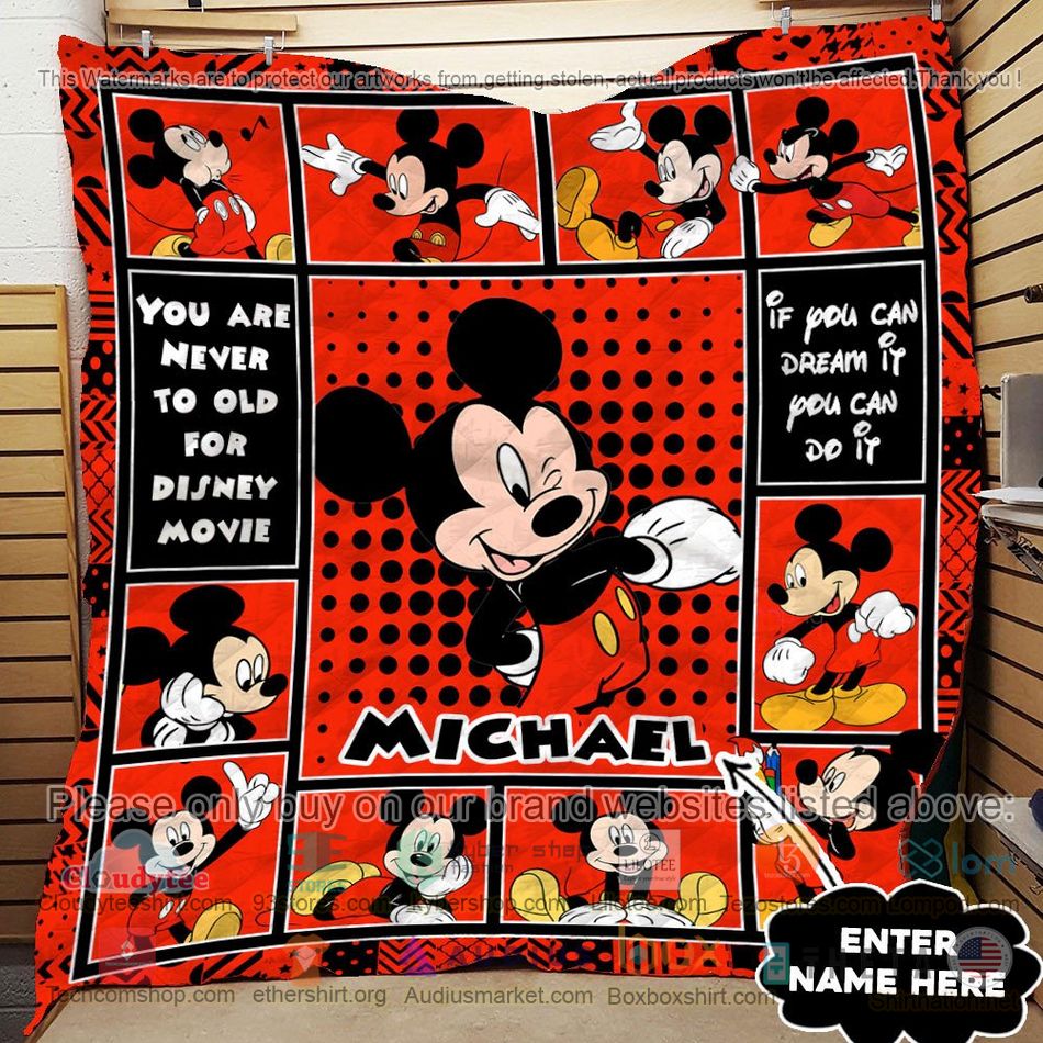 personalized mickey mouse red quilt 2 70082