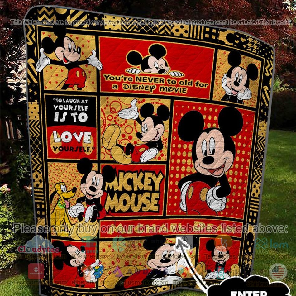 personalized mickey mouse to laugh at yourself is to love yourself quilt 2 40895