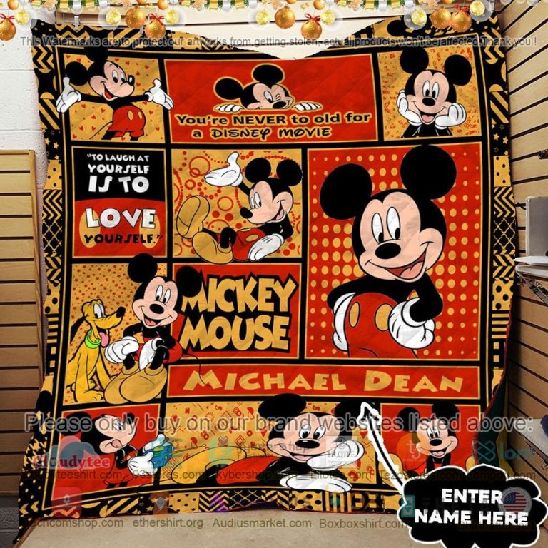 personalized mickey mouse to laugh at yourself is to love yourself quilt 3 12197