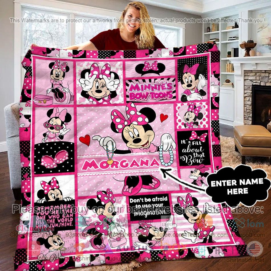 personalized minnie dont be afraid to use your imagination quilt 1 14993