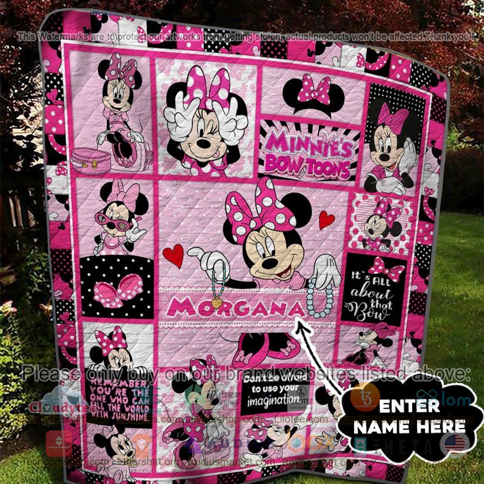personalized minnie dont be afraid to use your imagination quilt 2 90402