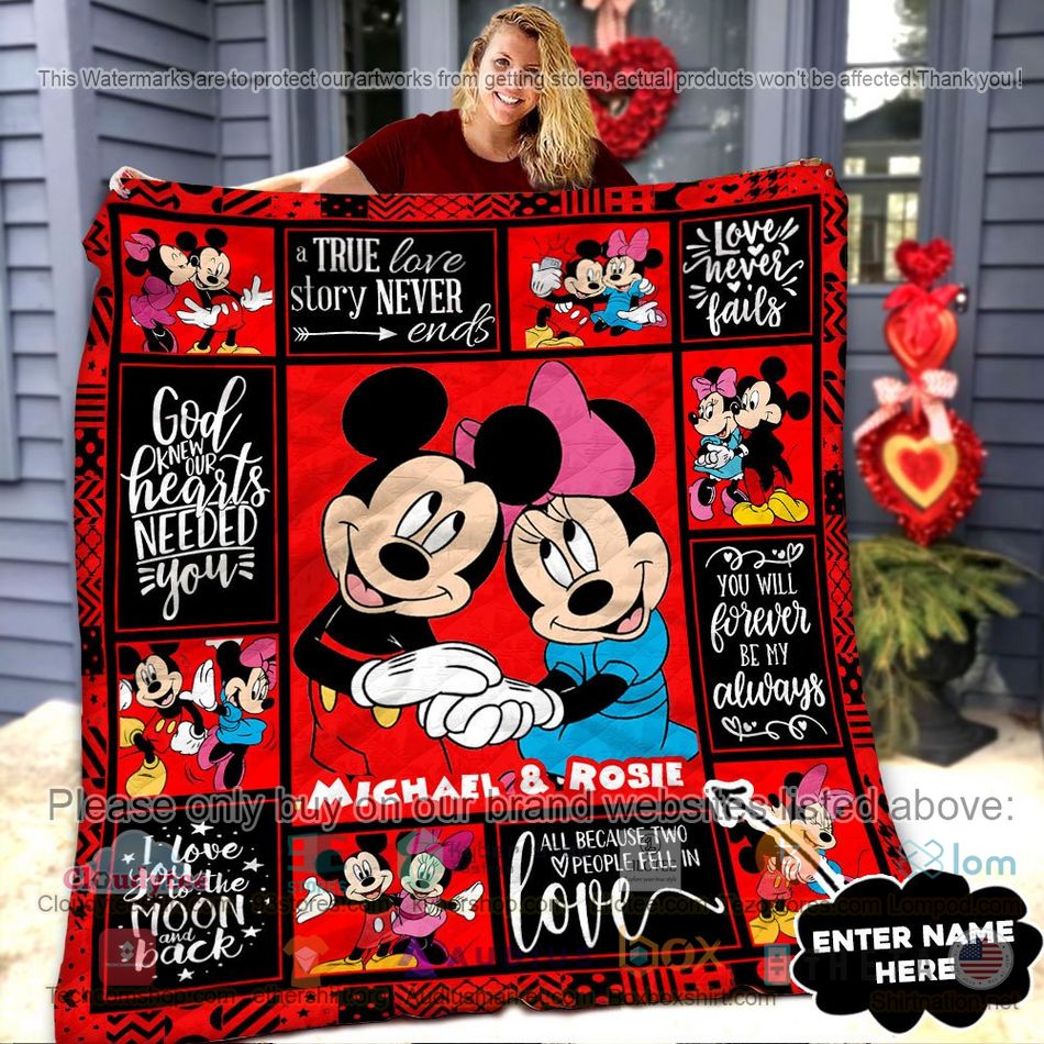 personalized minnie mouse love never fails quilt 1 80837