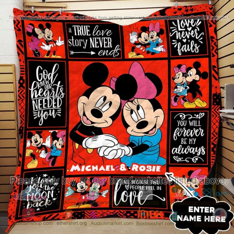 personalized minnie mouse love never fails quilt 3 57927