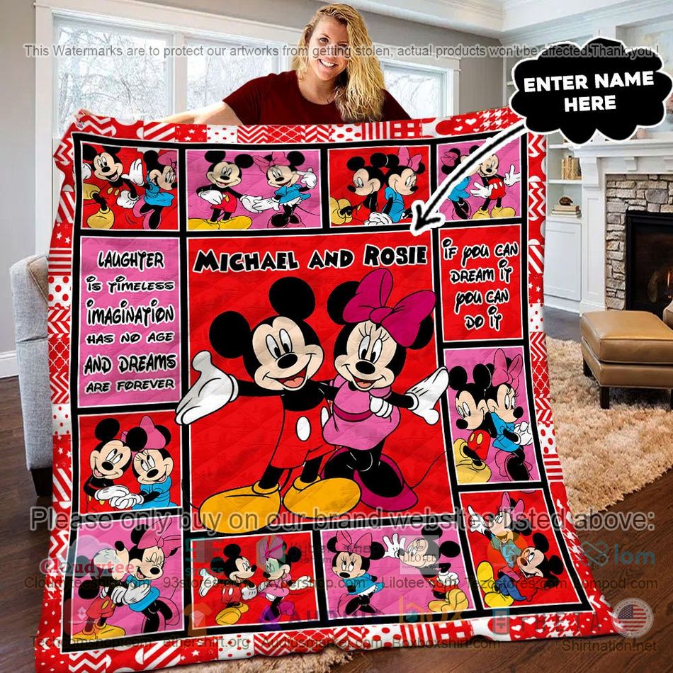 personalized minnie mouse mickey mouse quilt 1 74900