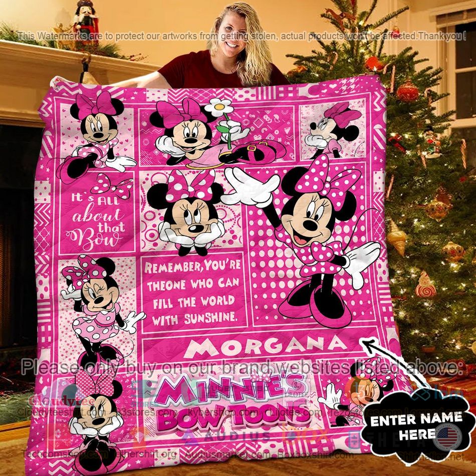 personalized minnie mouse pink quilt 1 44818