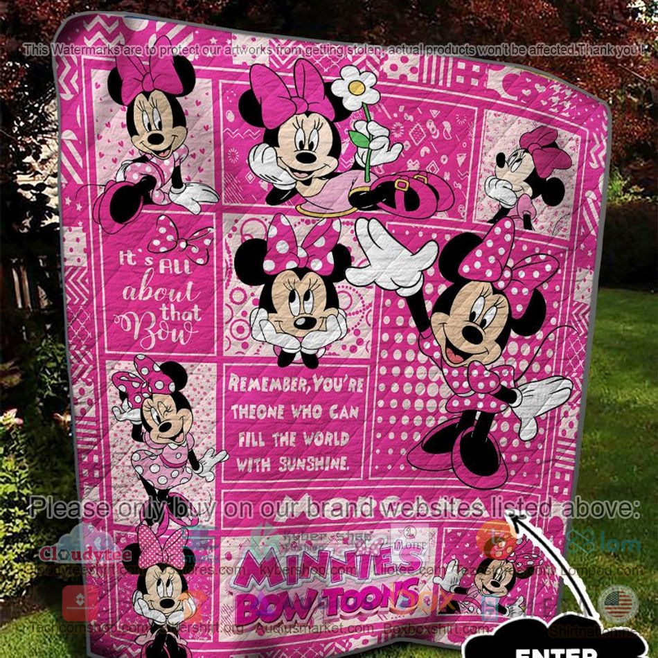 personalized minnie mouse pink quilt 2 7289