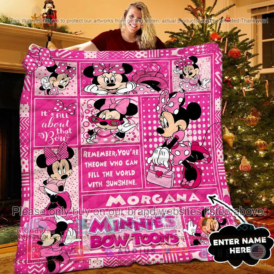 personalized minnies bow toons quilt 1 73153