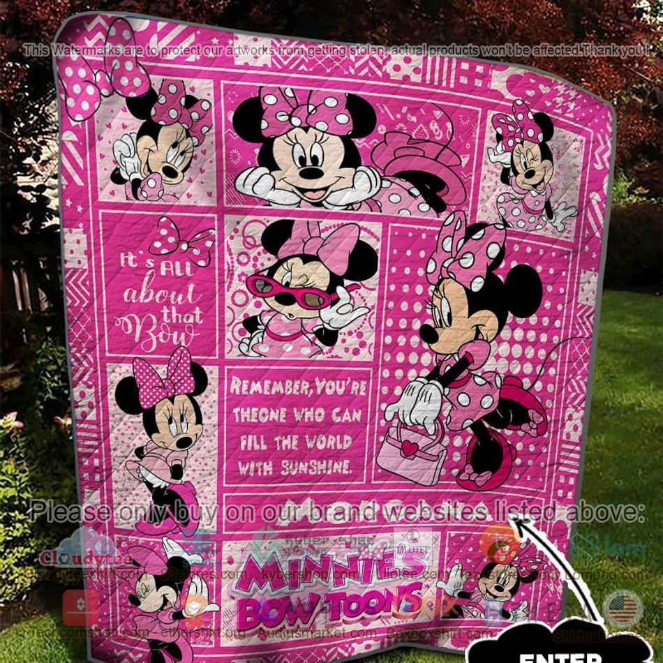 personalized minnies bow toons quilt 2 78031