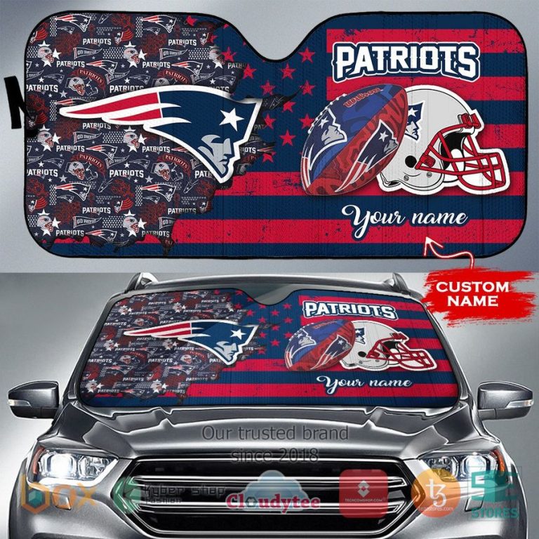 personalized new england patriots custom name car sunshades 1 76850