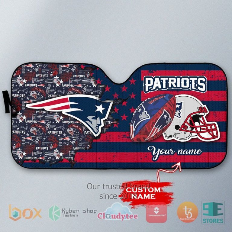 personalized new england patriots custom name car sunshades 3 94692