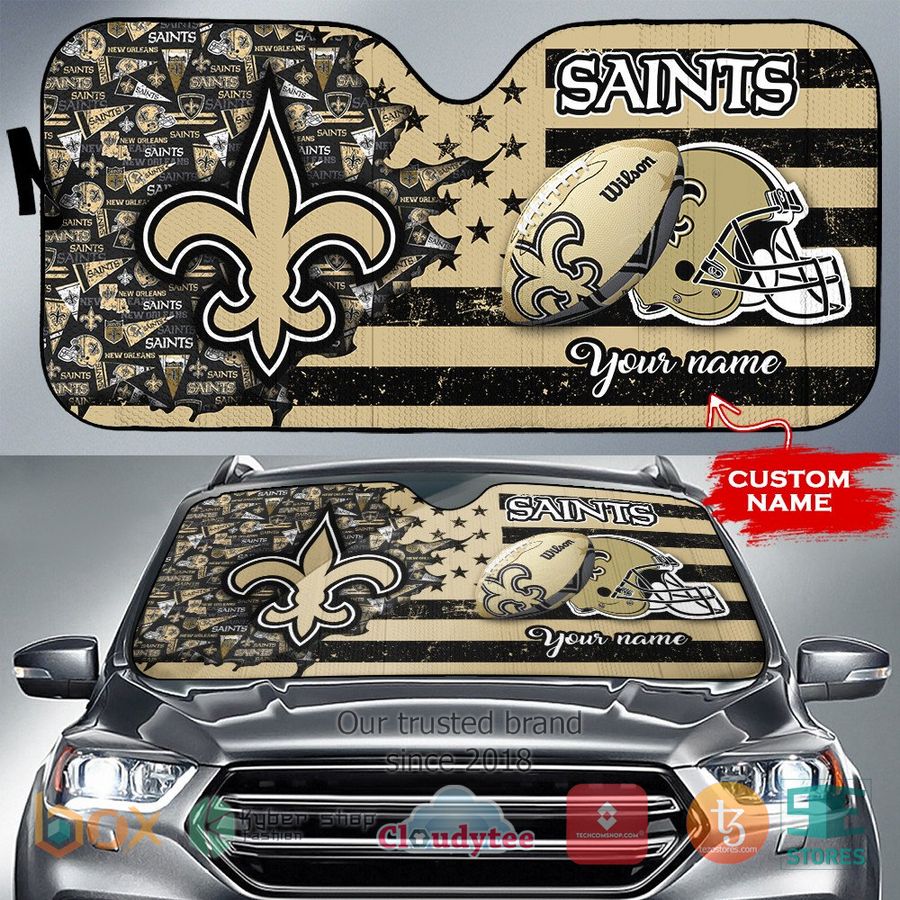 personalized new orleans saints custom name car sunshades 1 81084
